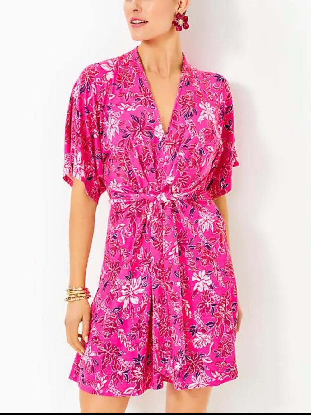LILLY PULITZER  Wisteria Kimono Sleeve Fit-And-Flare Dress